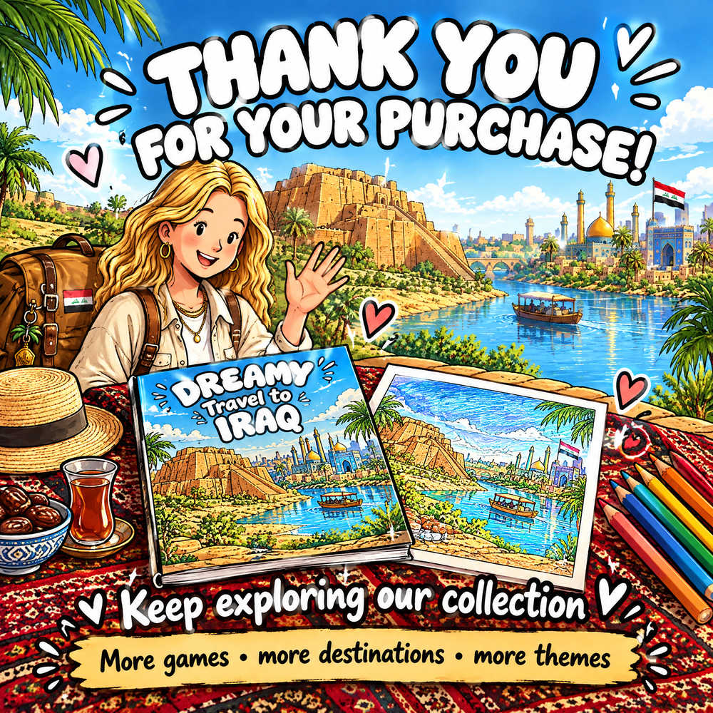 Dreamy Travel to Iraq – Coloring Book Travel Edition