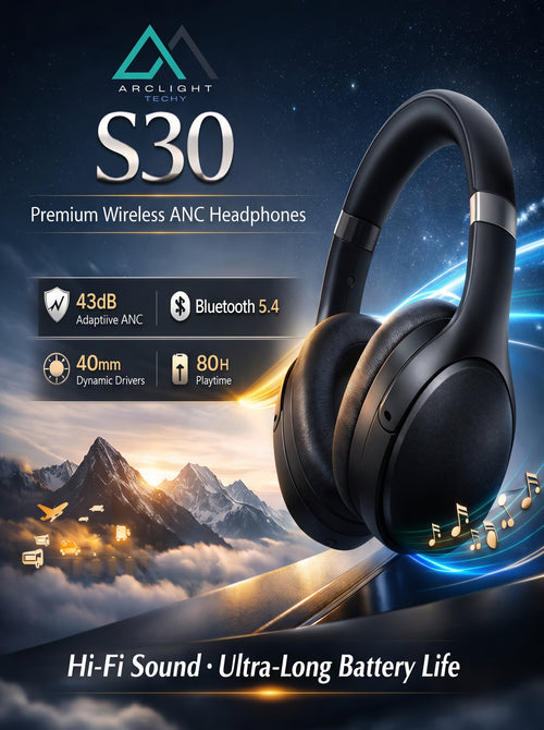 HAYLOU S30 Wireless Bluetooth 5.4 Headphones – ANC & 80H Playtime