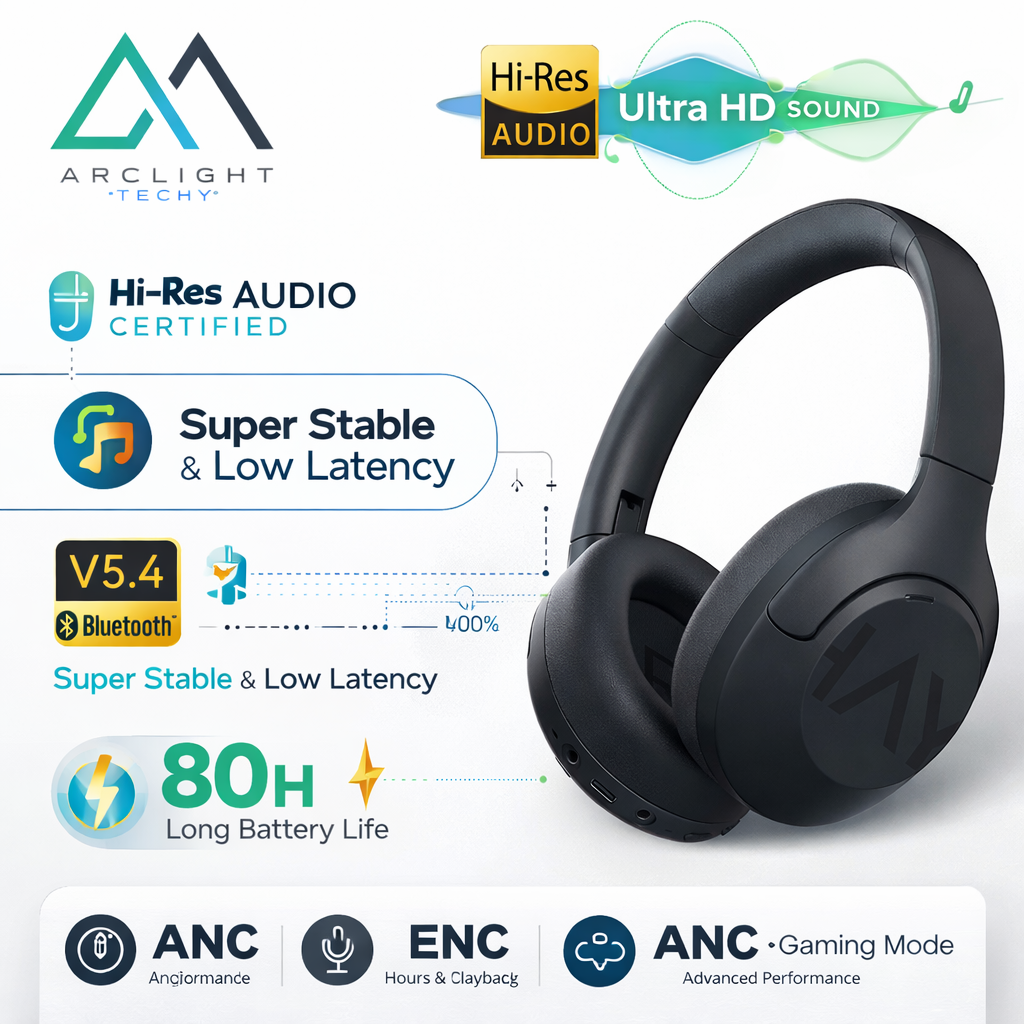 HAYLOU S30 Wireless Bluetooth 5.4 Headphones – ANC & 80H Playtime