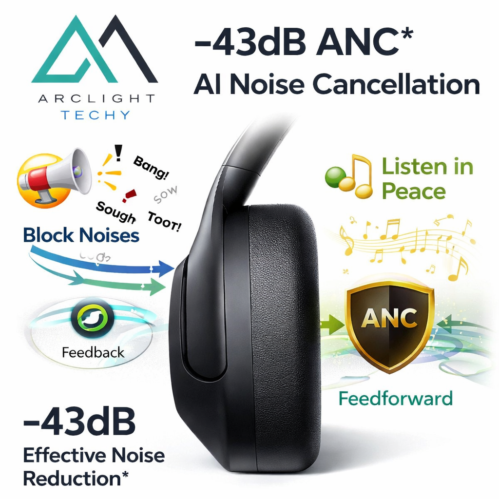 HAYLOU S30 Wireless Bluetooth 5.4 Headphones – ANC & 80H Playtime