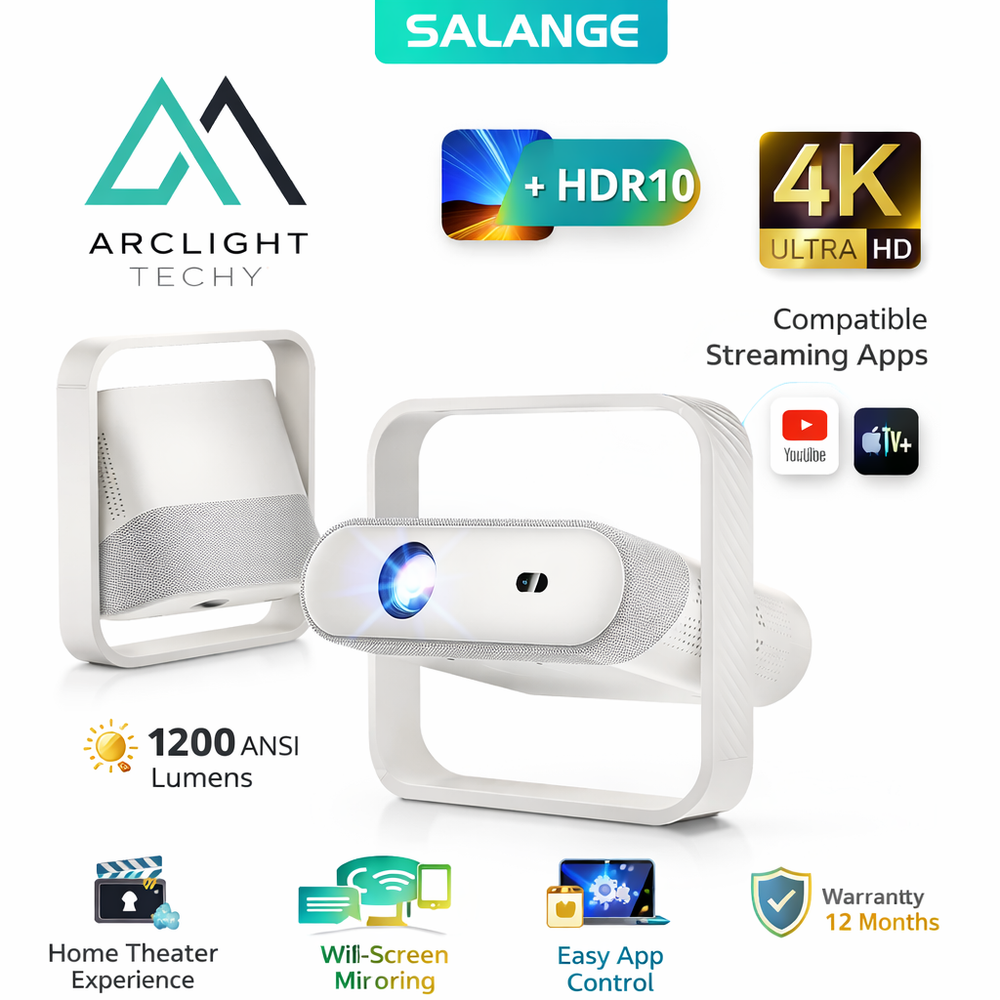 Salange P40 Portable Projector – Native 1080P, 4K Support & 500 ANSI