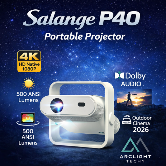 Salange P40 Portable Projector – Native 1080P, 4K Support & 500 ANSI