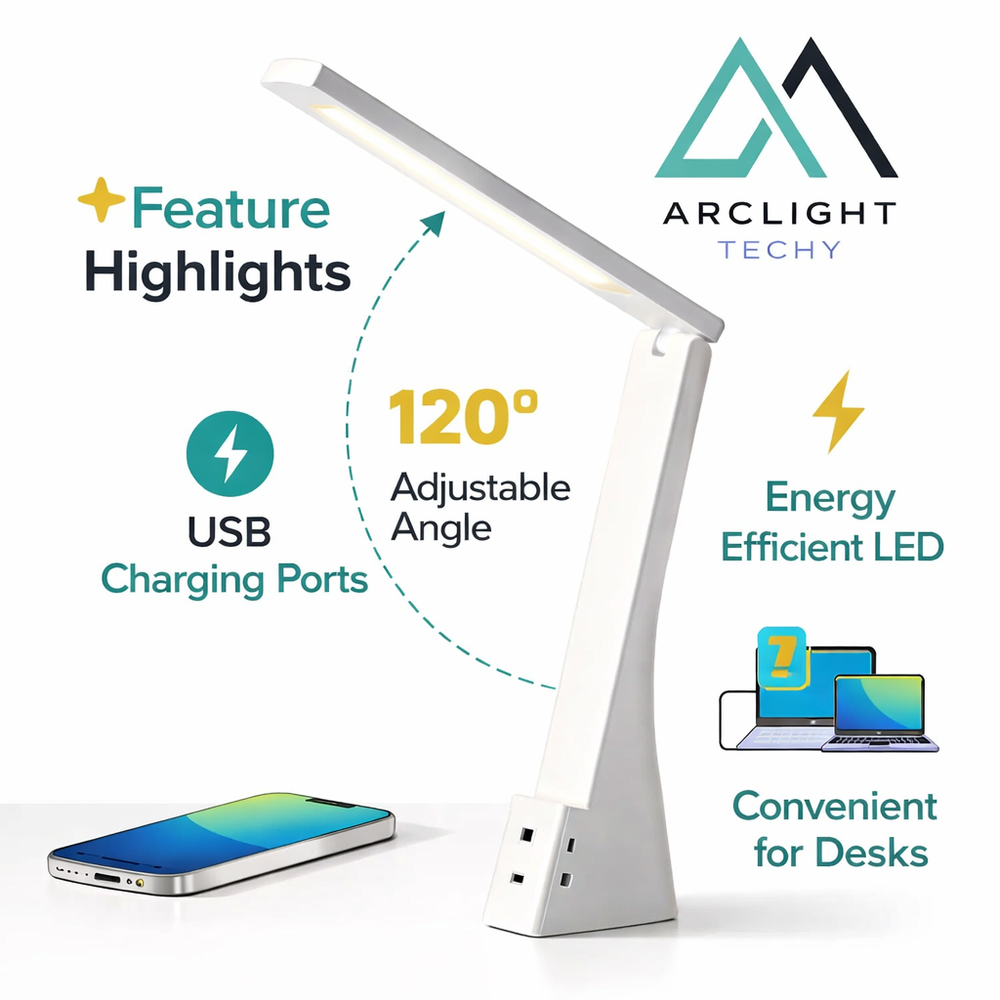 LED Foldable Desk Lamp – Eye Protection Study & Bedside Light