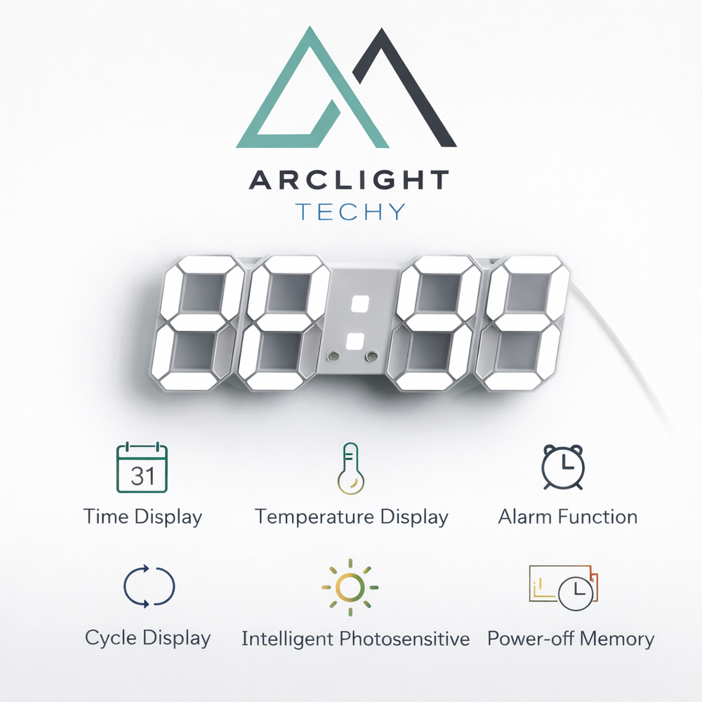 3D LED Digital Clock Wall Decoration Glow Night Mode