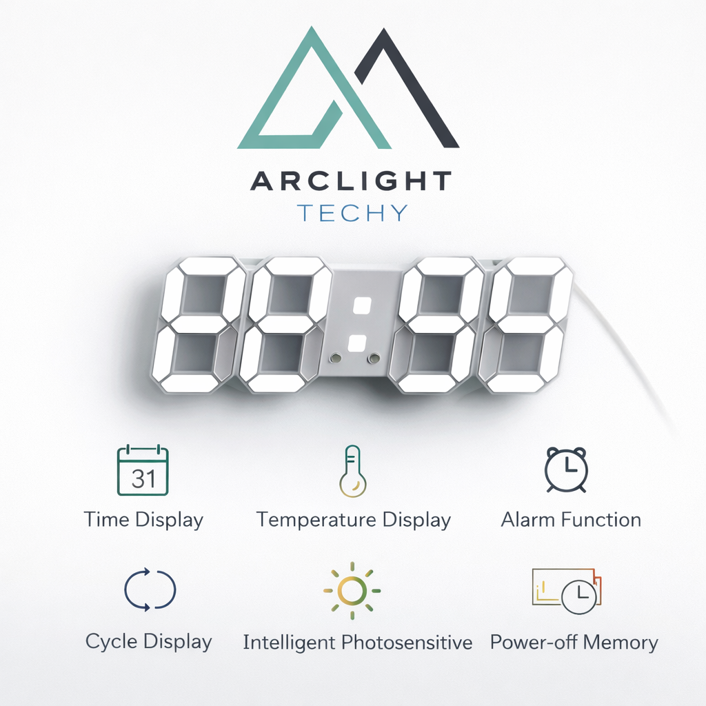 3D LED Digital Clock Wall Decoration Glow Night Mode