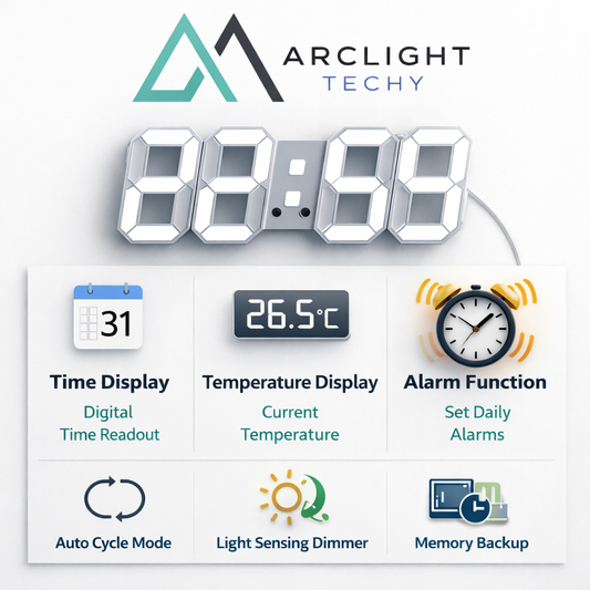 3D LED Digital Clock Wall Decoration Glow Night Mode