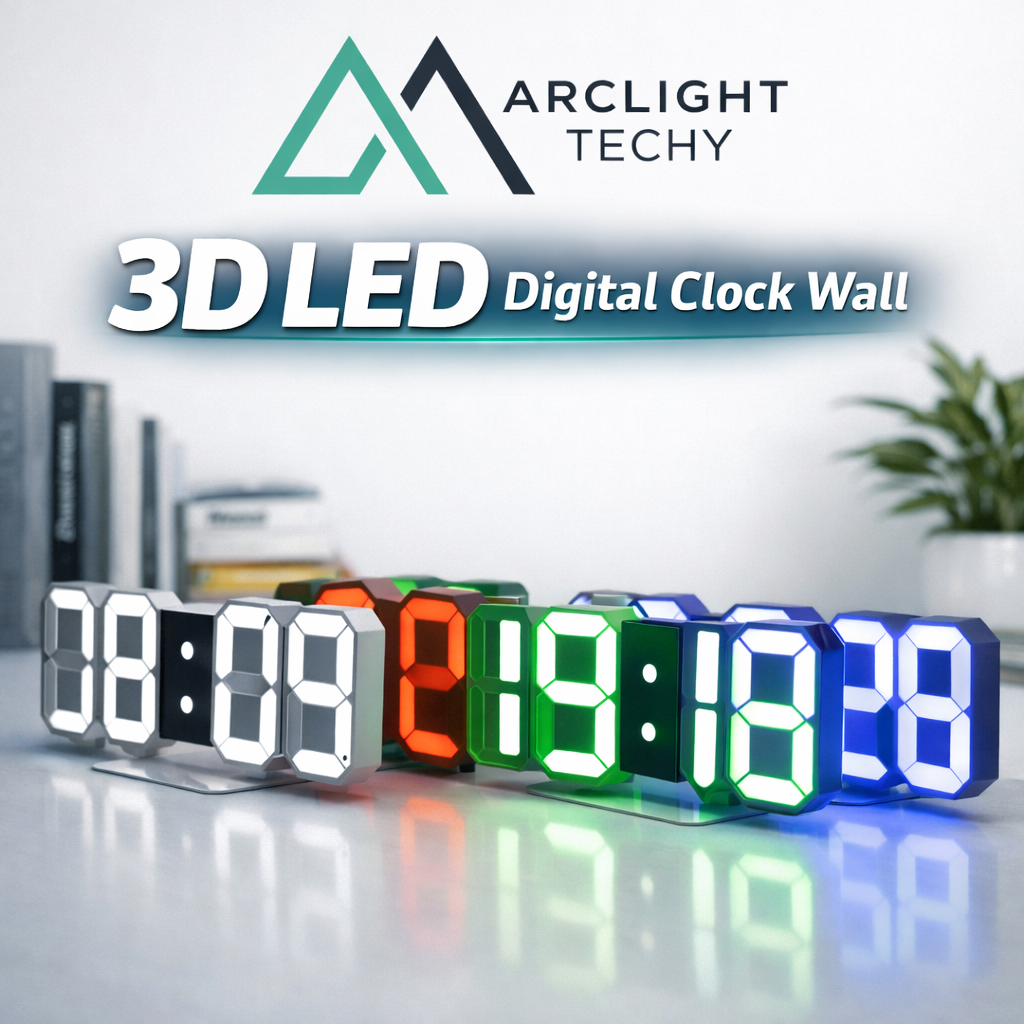 3D LED Digital Clock Wall Decoration Glow Night Mode