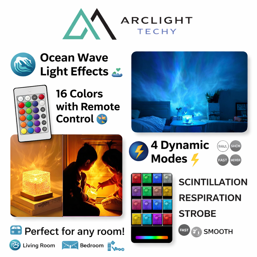 16-Color Ocean Wave Aurora Projector Light