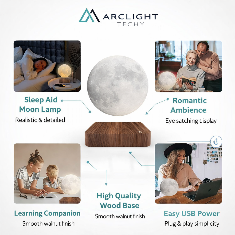Moon Lamp Creative 3D Magnetic Levitation LED Nigh