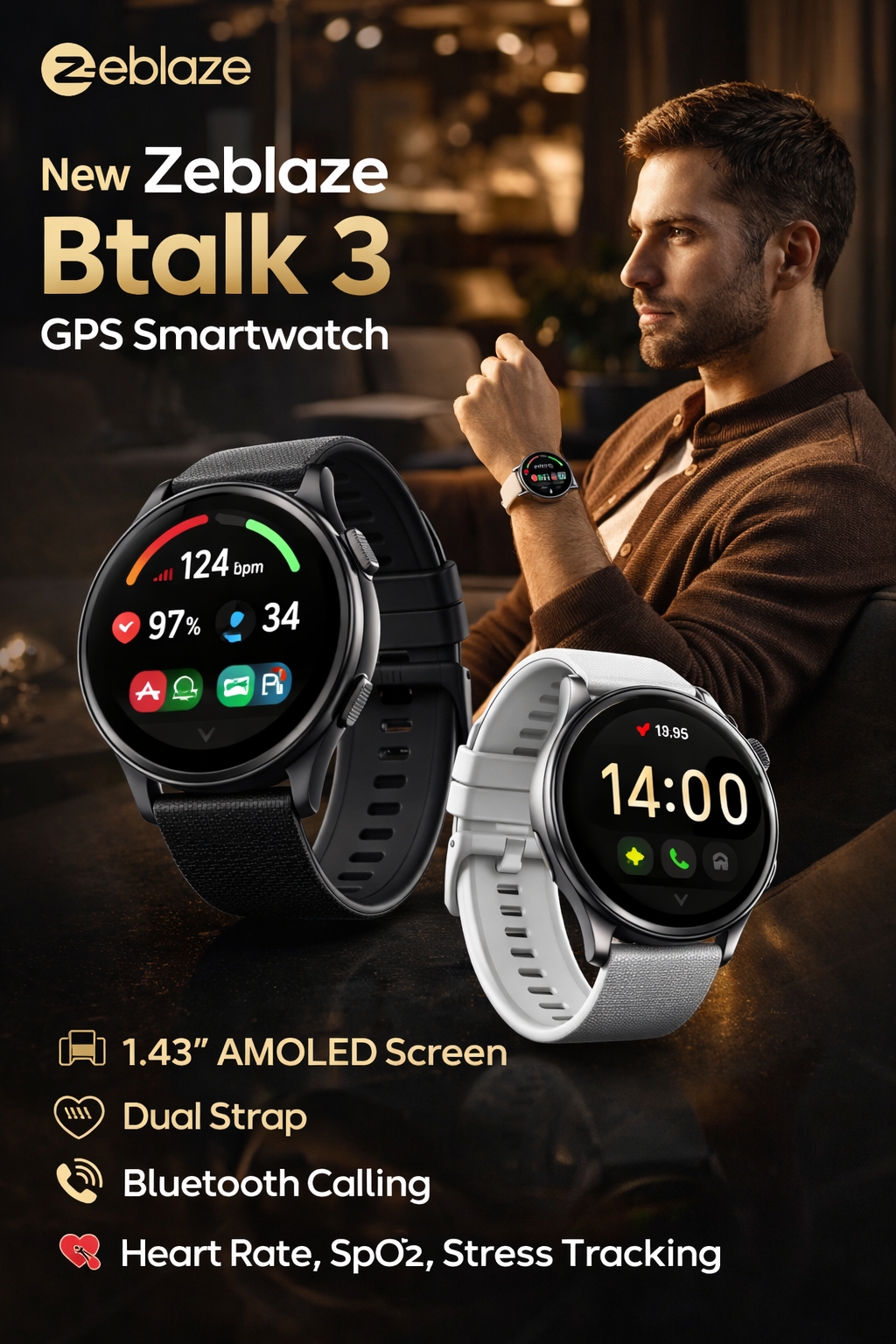 New Zeblaze Btalk 3 GPS Smartwatch