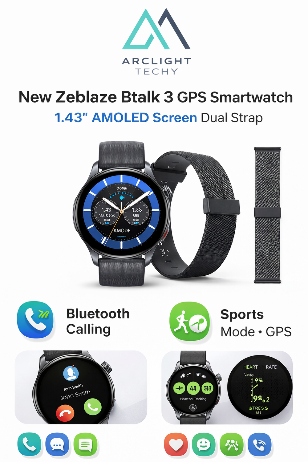 New Zeblaze Btalk 3 GPS Smartwatch