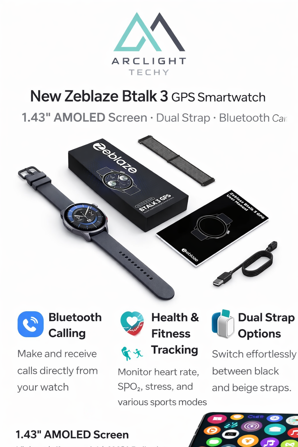 New Zeblaze Btalk 3 GPS Smartwatch
