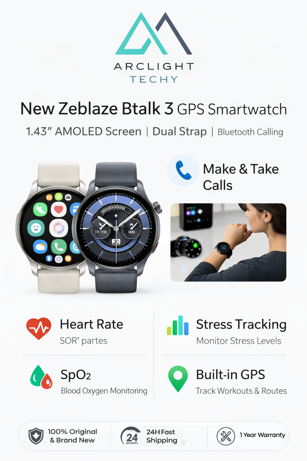 New Zeblaze Btalk 3 GPS Smartwatch
