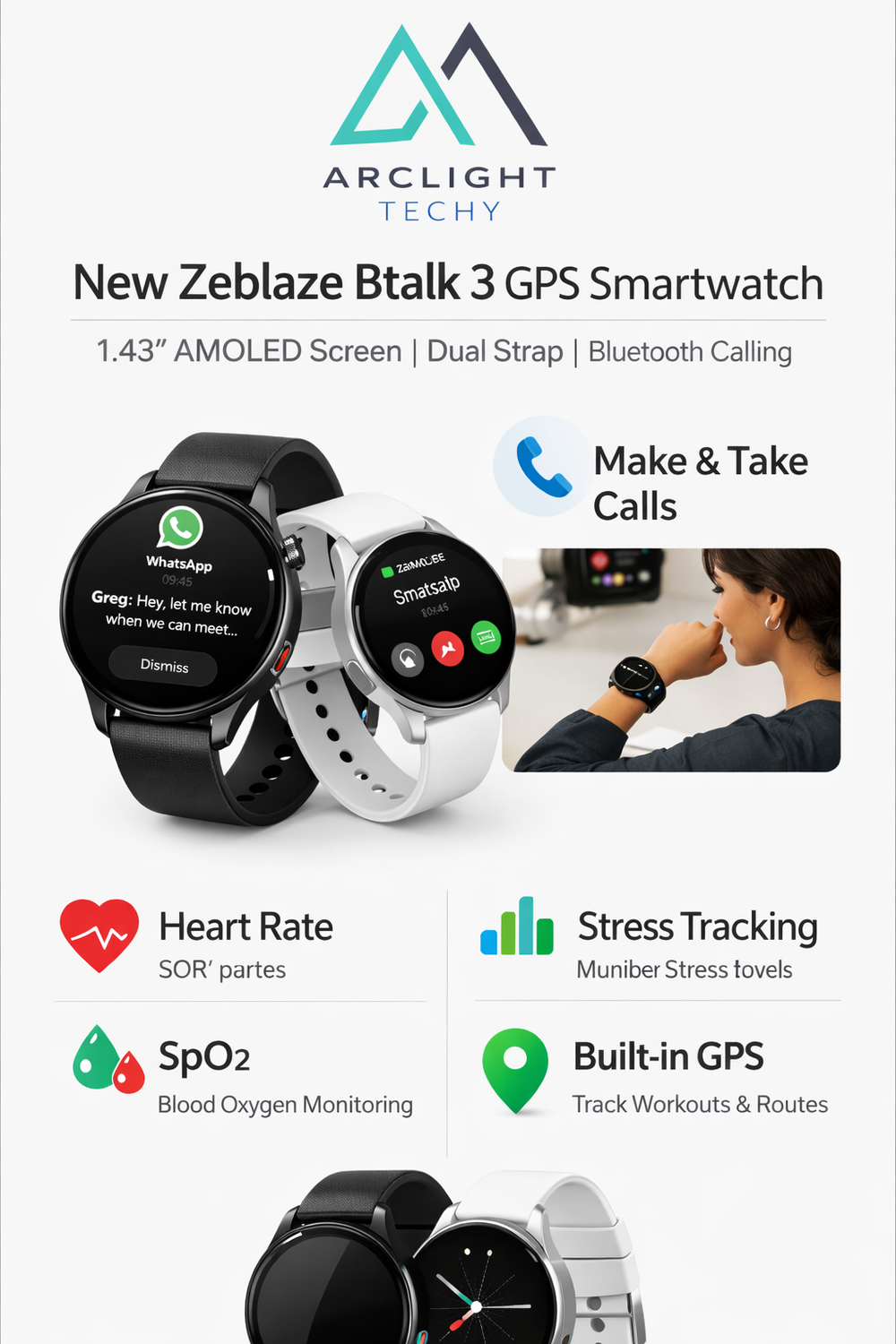 New Zeblaze Btalk 3 GPS Smartwatch
