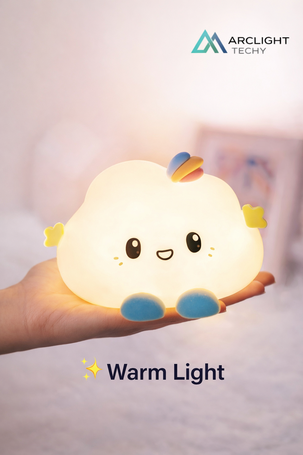 Cartoon Cloud Night Light Touch Control Warm Light