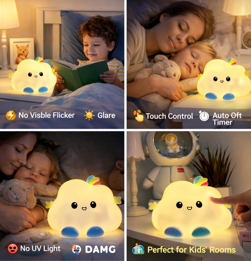Cartoon Cloud Night Light Touch Control Warm Light