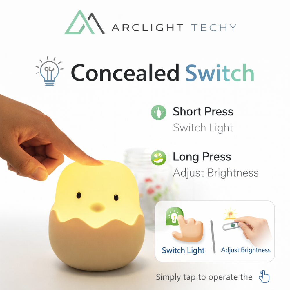 Cute  LED Creative Silicone Eggshell Chicken Night Light