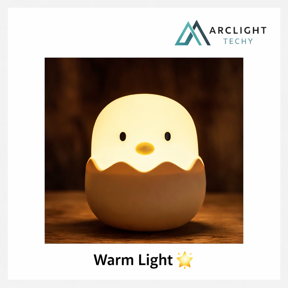 Cute  LED Creative Silicone Eggshell Chicken Night Light