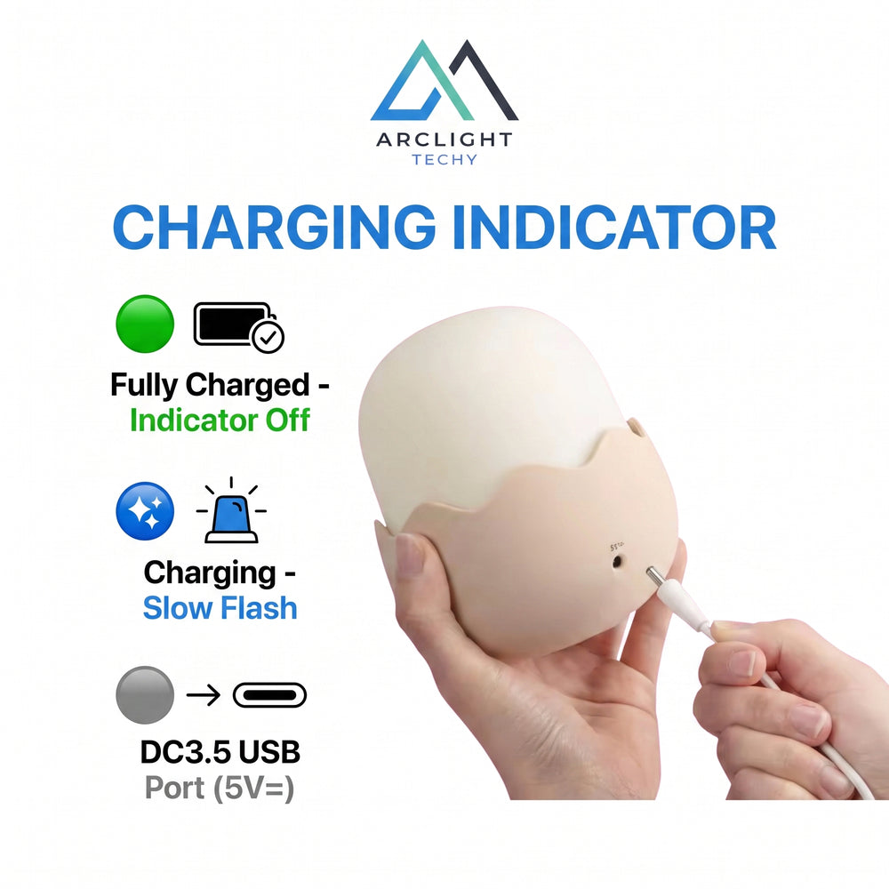Cute  LED Creative Silicone Eggshell Chicken Night Light