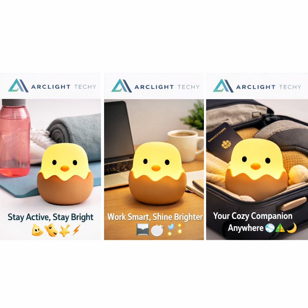 Cute  LED Creative Silicone Eggshell Chicken Night Light