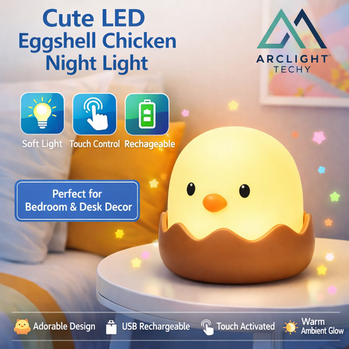 Cute  LED Creative Silicone Eggshell Chicken Night Light