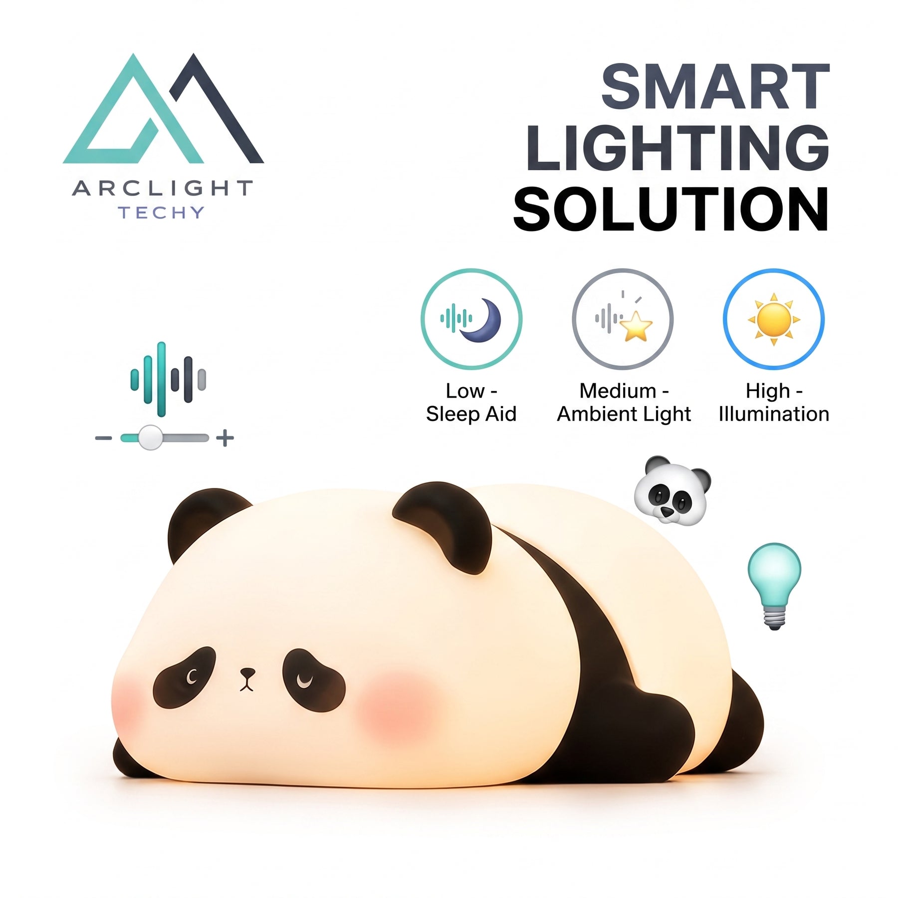 Panda Night Light, Rechargeable with Timer