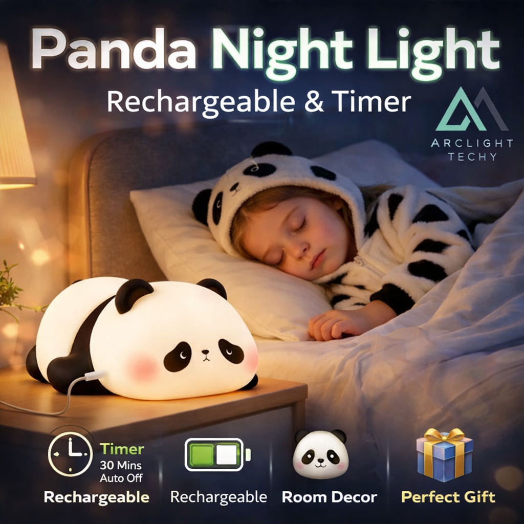 Panda Night Light, Rechargeable with Timer