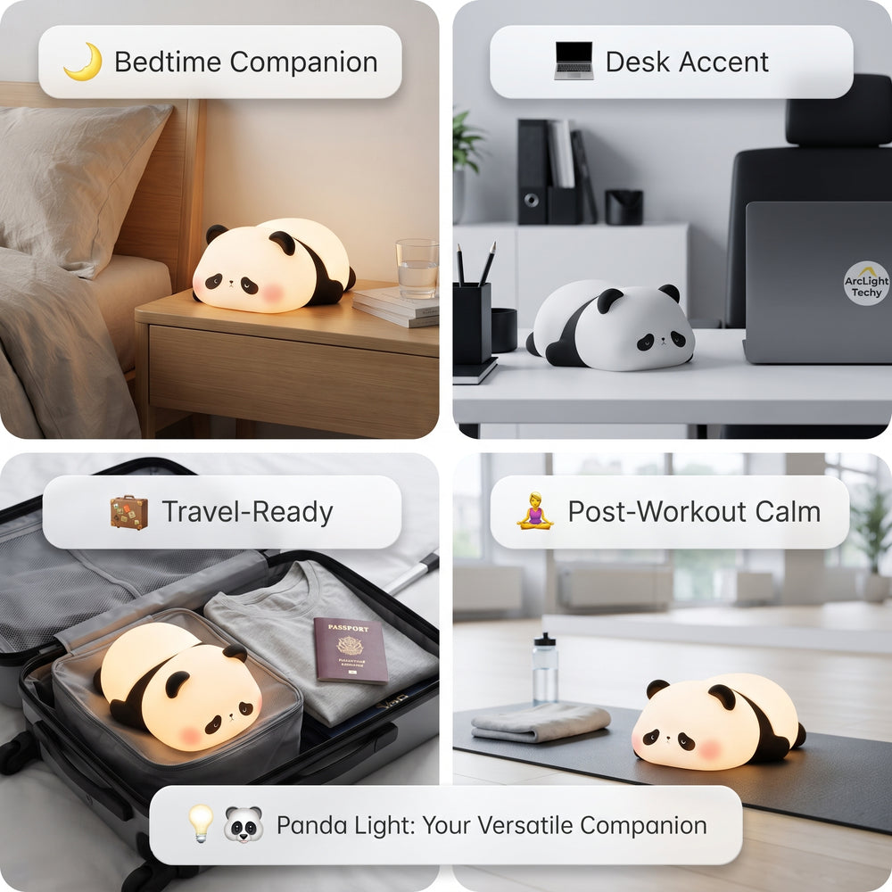 Panda Night Light, Rechargeable with Timer