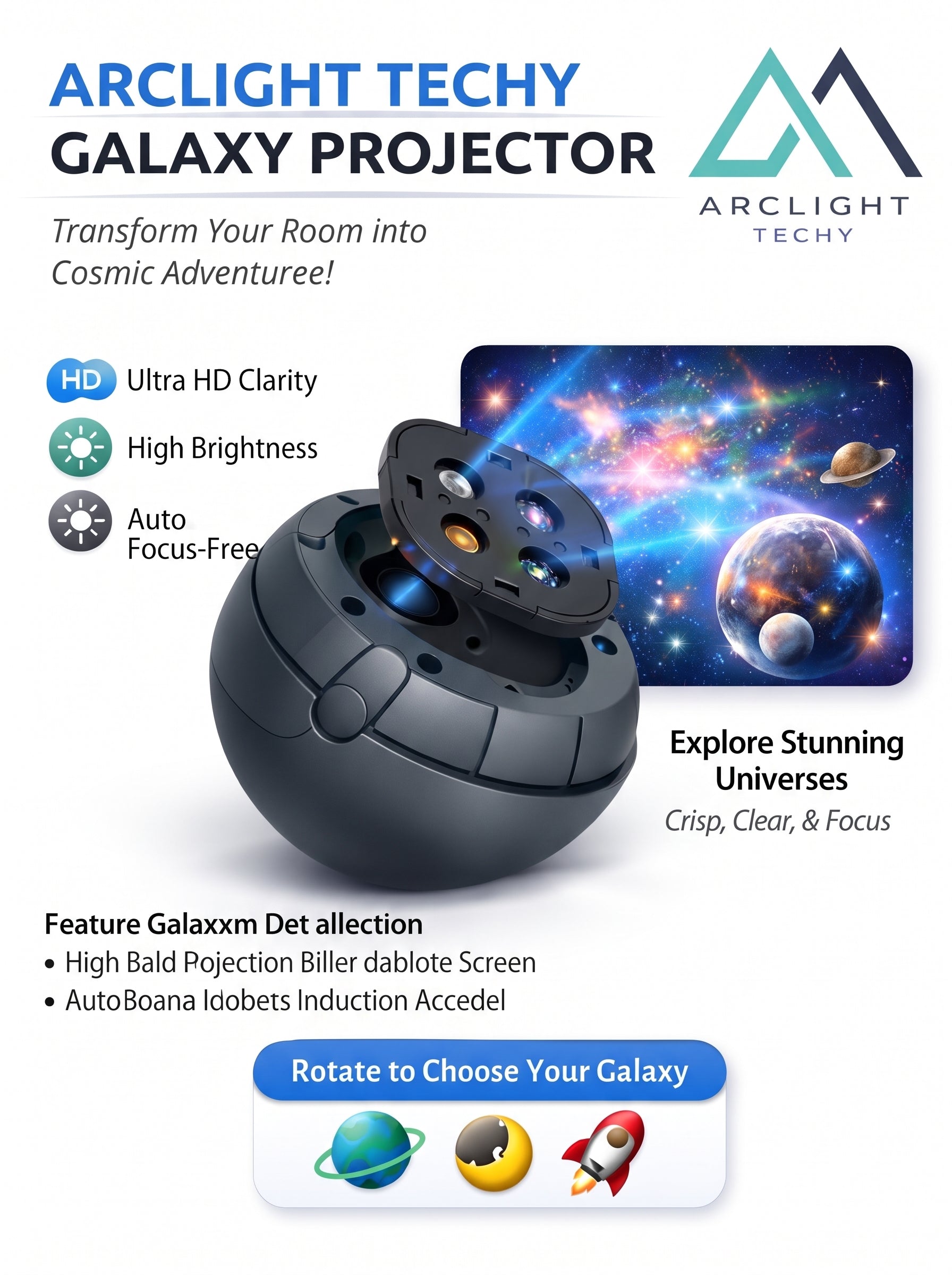 Projector for Bedroom, Galaxy Star Night Light,