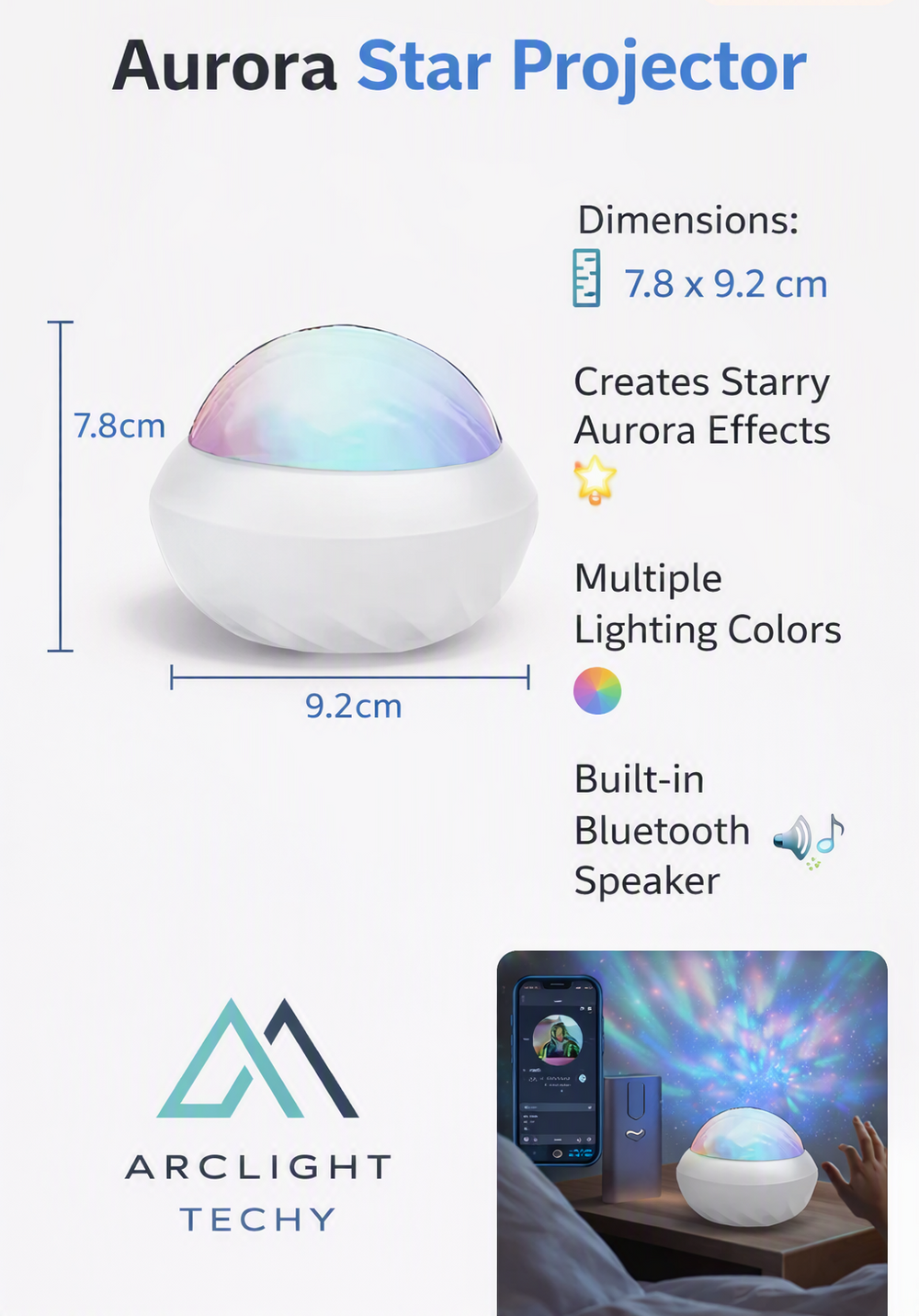 Northern Light Projector RGB Atmospherfor Home Party Decor