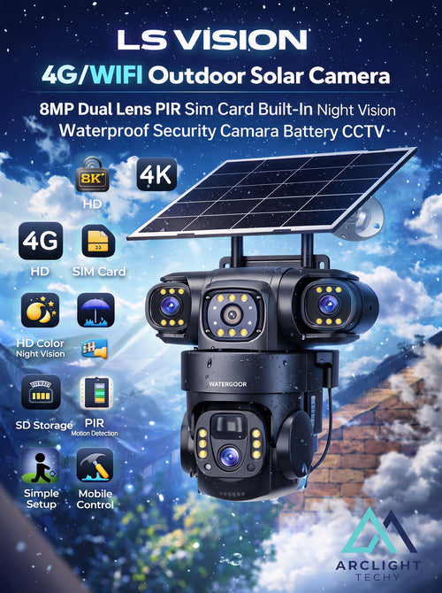 V380 Solar WiFi Security Camera