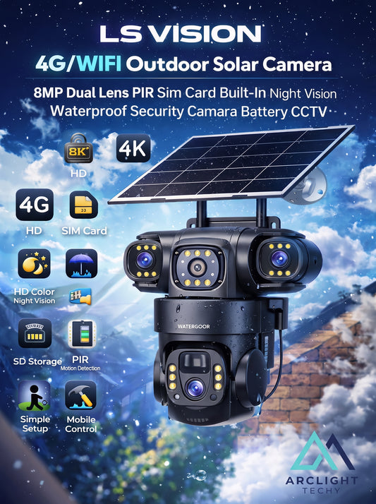 V380 Solar WiFi Security Camera