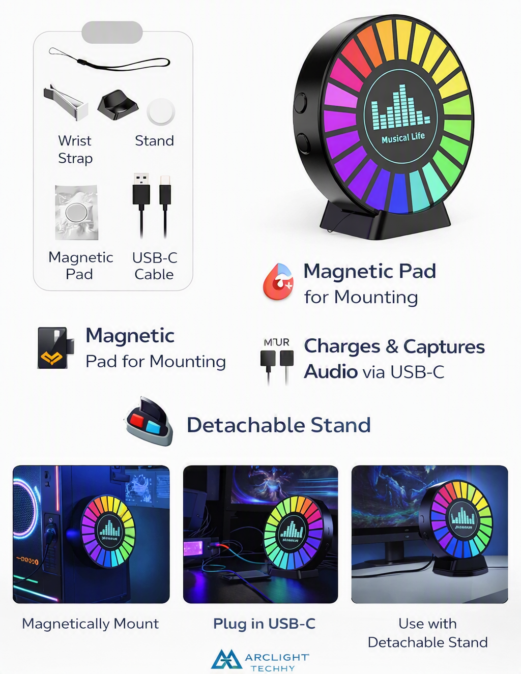 RGB Music Sync LED Rhythm Light – Sound Control Ambient Lamp