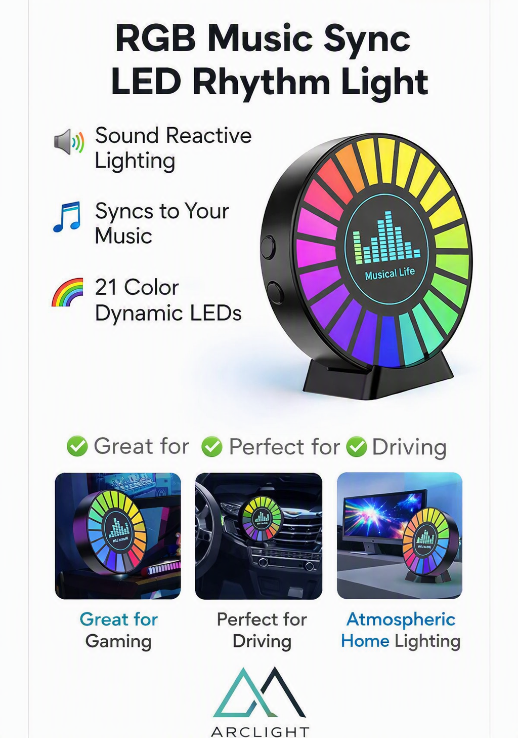 RGB Music Sync LED Rhythm Light – Sound Control Ambient Lamp