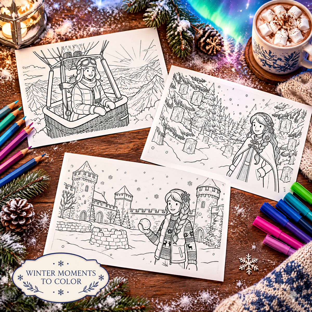 Dreamy Winter Season Coloring Book – 50 Printable Cozy Winter Pages