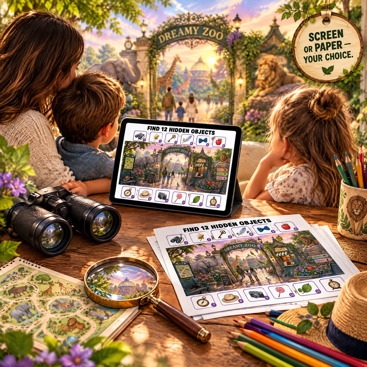 Dreamy Zoo – Find 12 Hidden Objects Activity Book