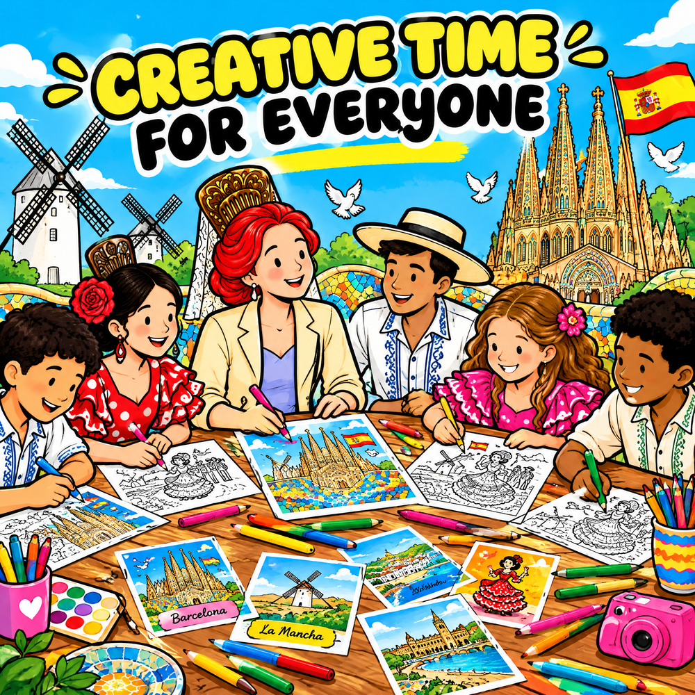 Visit Spain Dreamy – Colorful Spain Travel Coloring Book