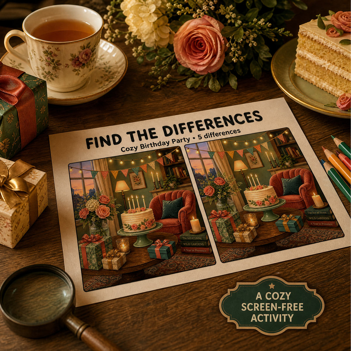 Find the Differences: Book of Games – Cozy Party Edition