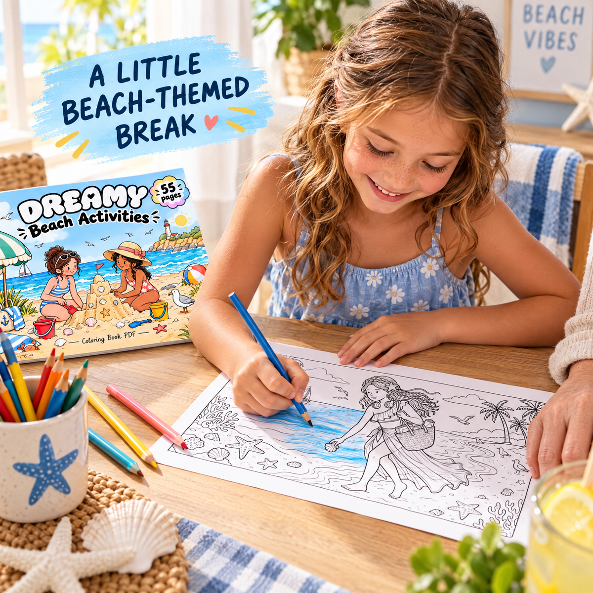 Dream Beach: Coloring and Activity Book