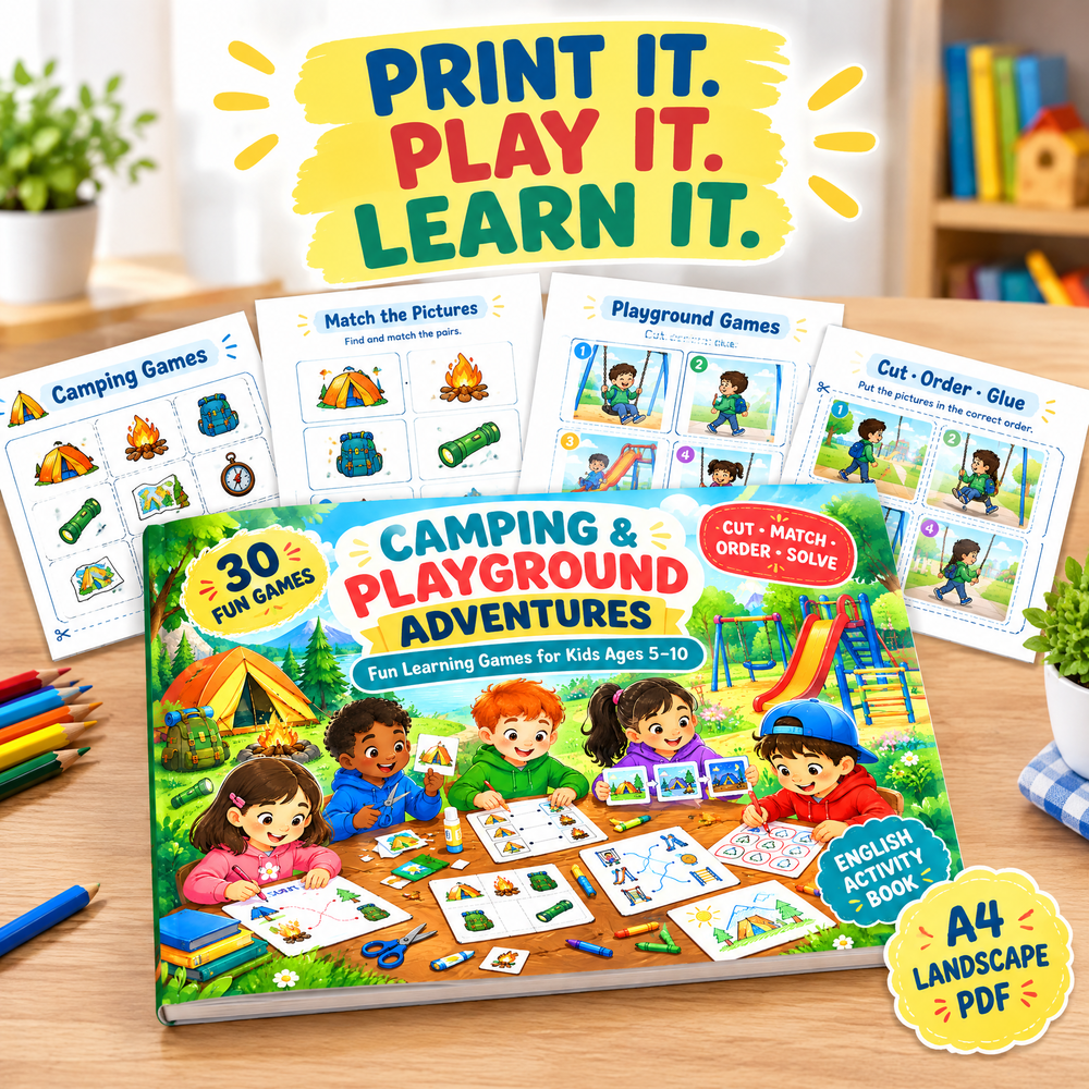 Kids in the Playground: 30 Fun Learning Games Printable PDF