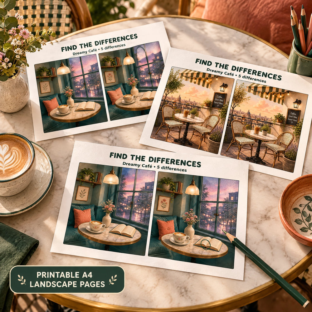 Find the Differences – Dreamy Café Edition Puzzle Book