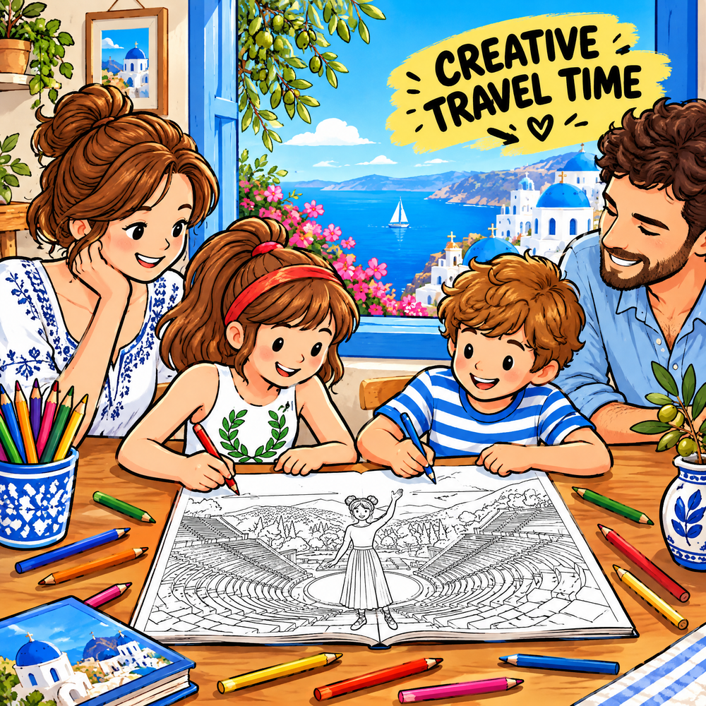 Dreamy Then Visit Greece — Coloring Book for Kids