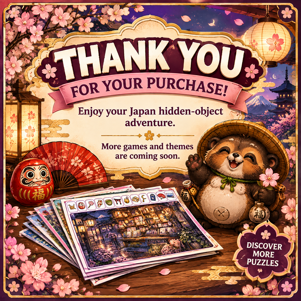 Find 12 Hidden Objects – Japan Edition Puzzle Book