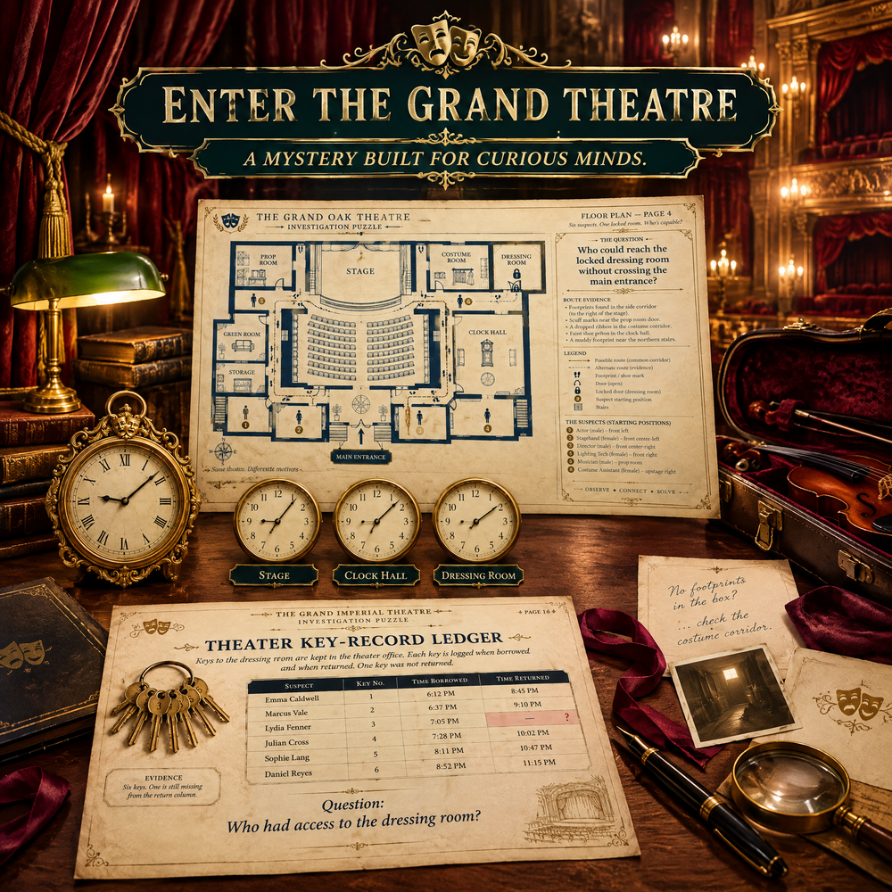 The Mystery of the Vanishing Violin — Printable Detective Puzzle Book
