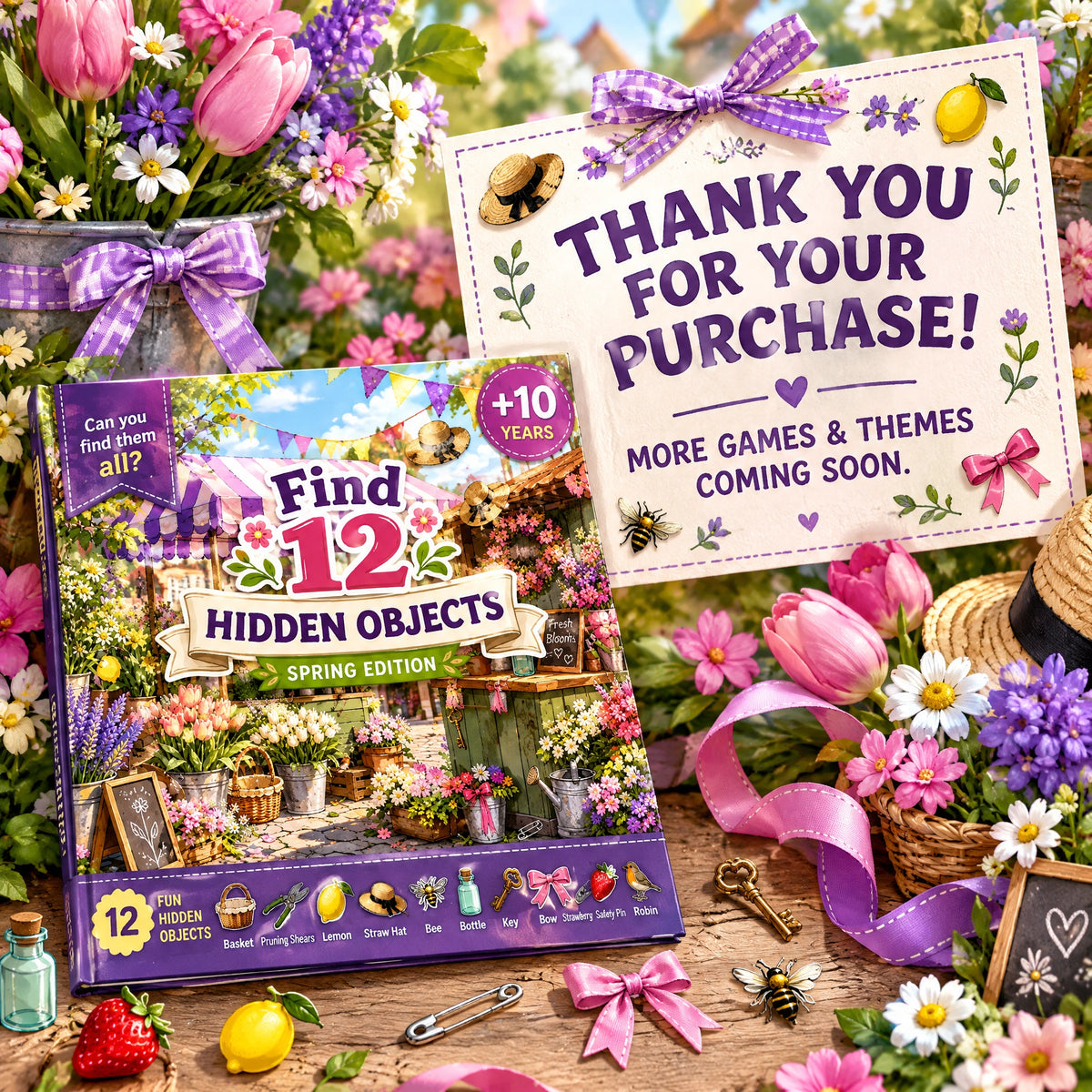 Find 12 Hidden Objects – Spring Edition Puzzle Book