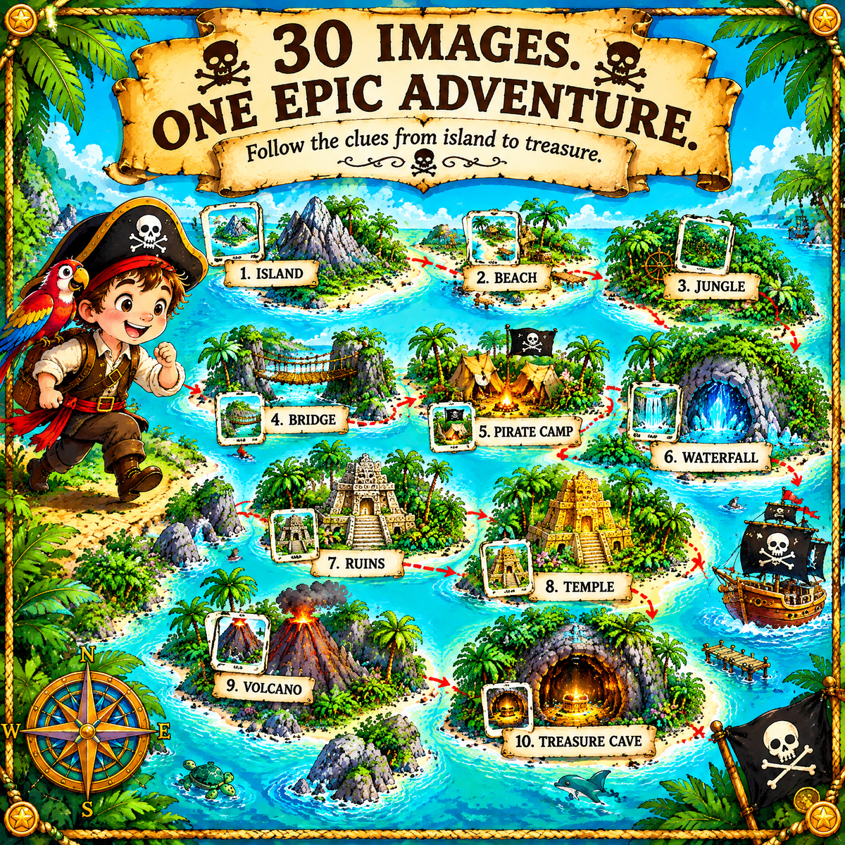 The Lost Captain's Treasure – Printable Adventure Hunt