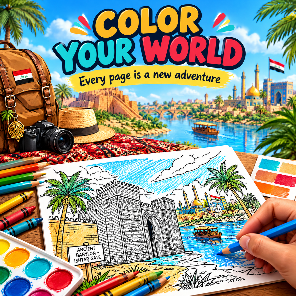 Dreamy Travel to Iraq – Coloring Book Travel Edition