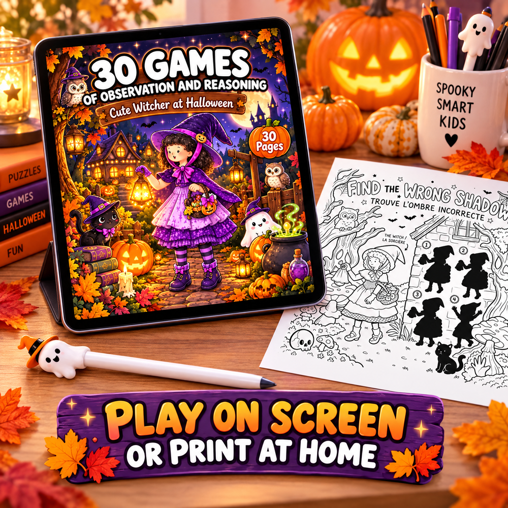 30 Games of Observation and Reasoning  Cute Witcher at Halloween