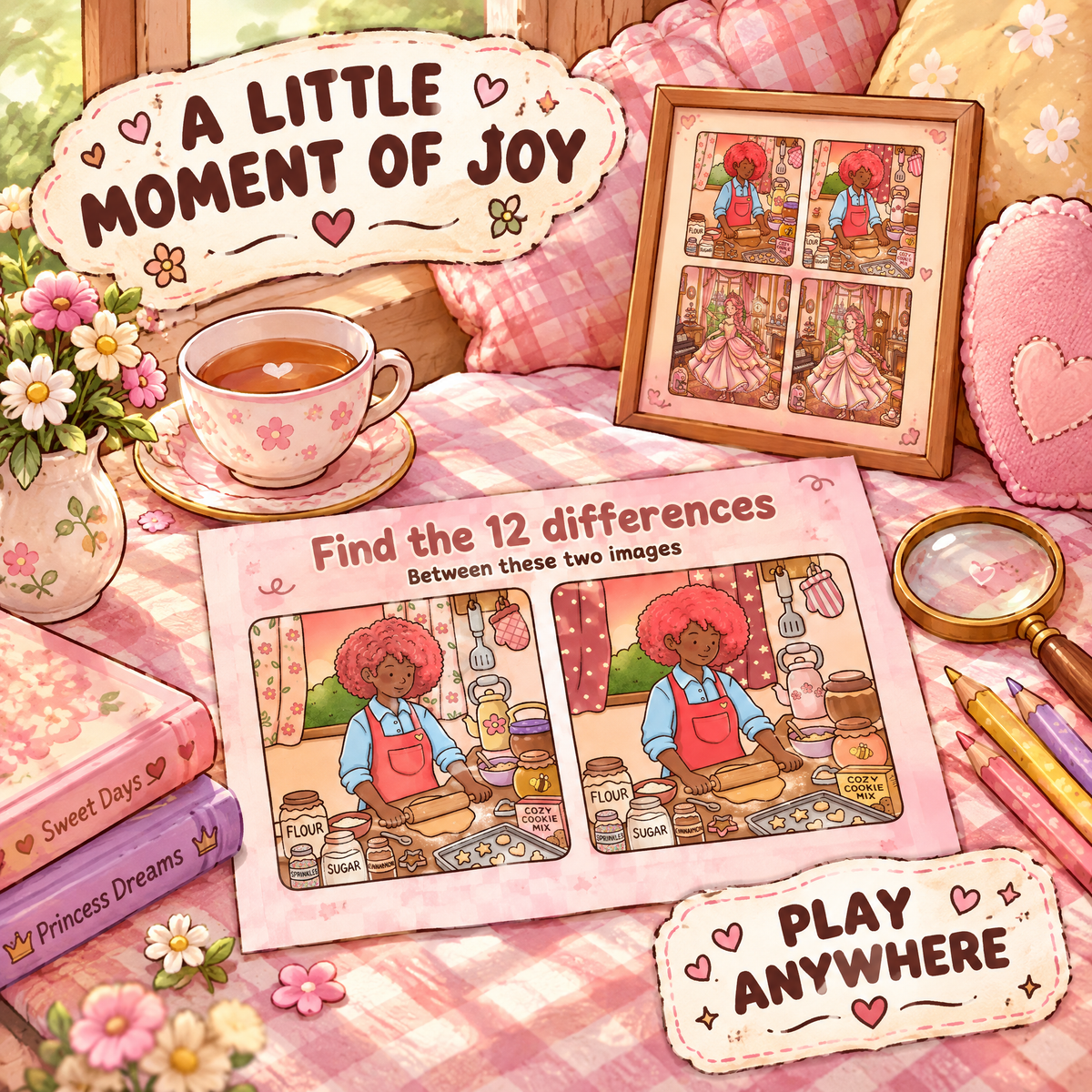 Find 12 Differences – Cozy Home Edition Puzzle Book
