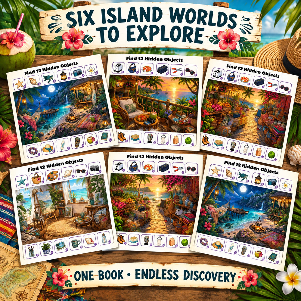 Theme Island Hidden Objects – Tropical Adventure Activity Book